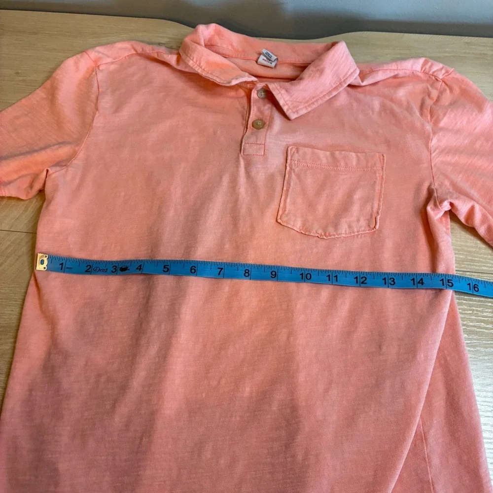 Old Navy Boys XL 14-16‎ Peach Orange Slub Cotton Short Sleeve Pocket Polo Shirt